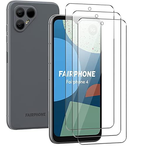 NUCNOK 3 Stück Schutzfolie für Fairphone 4,Folie 9H Härte Panzerfolie, Anti-Kratzen, Anti-Bläschen,HD Displayschutz von NUCNOK