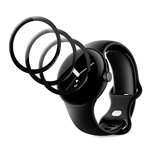 NUCNOK [3 Stück Schutzfolie für Google Pixel Watch 2, Klar HD Weich TPU Folie, Volle Abdeckung, Blasenfreie, Kratzfest,Anti-Fingerprint, 3D Full Cover Displayschutzfolie von NUCNOK