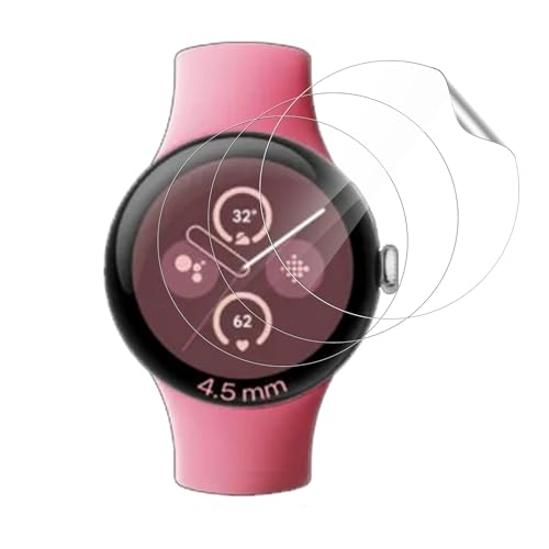 NUCNOK 3 Stück Schutzfolie für Google Pixel Watch 3 XL 45mm,Klar HD Weich Hydrogel Folie, Volle Abdeckung, Blasenfreie, Kratzfest,Anti-Fingerprint, 3D Full Cover Displayschutzfolie von NUCNOK
