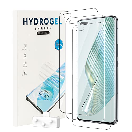 NUCNOK 3 Stück Schutzfolie für Honor Magic 5 Pro 5G,Weiche Flexibilität Hydrogel Folie mit Positionierhilfe,Fingerabdruck-ID Unterstützen,Kratzfest Keine Blasen von NUCNOK