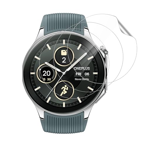 NUCNOK 3 Stück Schutzfolie für OnePlus Watch 2,Klar HD Weich Hydrogel Folie, Volle Abdeckung, Blasenfreie, Kratzfest,Anti-Fingerprint, 3D Full Cover Displayschutzfolie von NUCNOK
