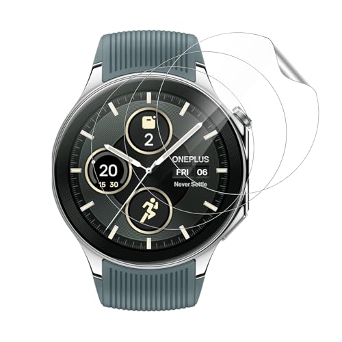 NUCNOK 3 Stück Schutzfolie für OnePlus Watch 2R/OnePlus Watch 2,Klar HD Weich Hydrogel Folie, Volle Abdeckung, Blasenfreie, Kratzfest,Anti-Fingerprint, 3D Full Cover Displayschutzfolie von NUCNOK
