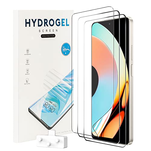 NUCNOK 3 Stück Schutzfolie für Realme 10 Pro,Weiche Flexibilität Hydrogel Folie mit Positionierhilfe,Fingerabdruck-ID Unterstützen,Kratzfest Keine Blasen von NUCNOK