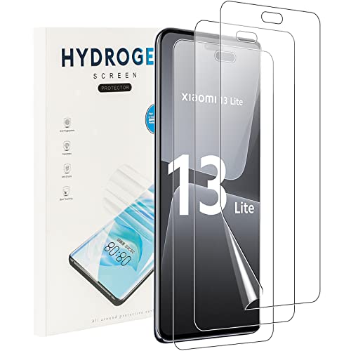 NUCNOK 3 Stück Schutzfolie für Xiaomi 13 Lite,Weiche Flexibilität Hydrogel Folie mit Positionierhilfe,Fingerabdruck-ID Unterstützen,Kratzfest Keine Blasen von NUCNOK