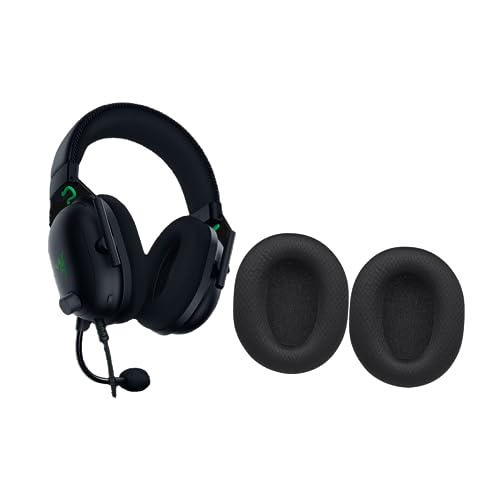 NUCNOK Ersatz Ohrpolster für Razer BlackShark V2/V2 Pro Kopfhörer,Ersatz Ohrkissen für Over-Ear Headset,Ersatzpads Earpads für Razer BlackShark V2 Kopfhörer(Schwarz) von NUCNOK