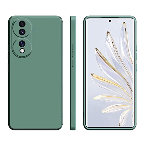 NUCNOK Hülle für Honor 70 5G Handyhülle,Slim TPU Ultra-Dünne Weiche Silikon Schutzhülle [Kameraschutz und Bildschirmschutz] [Fallschutz rutschfest Anti-Kratzer] (Matt Grün) von NUCNOK