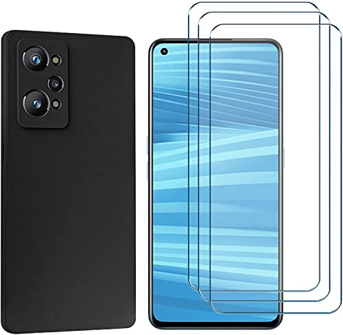 NUCNOK Hülle für Realme GT 2/Realme GT Neo 2,Slim TPU Ultra-dünne Weiche Silikon Schutzhülle,[Fallschutz rutschfest Anti-Kratzer] + [3 Stück] Panzerglas Schutzfolie für Realme GT 2/Realme GT Neo 2 von NUCNOK