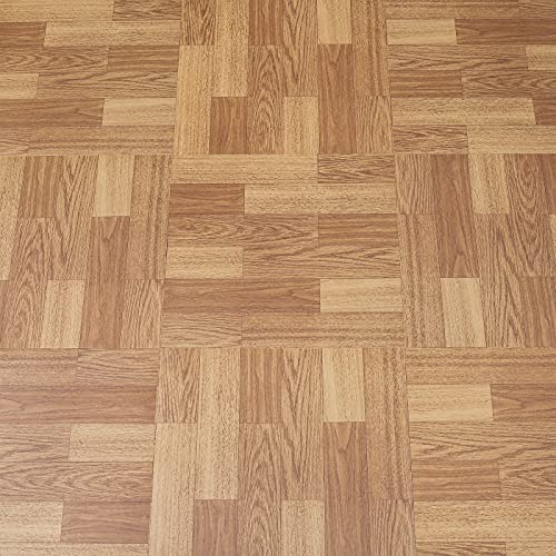 NUFLR Vinylboden Selbstklebend PVC Bodenbelag Selbstklebende Fliesen Vinyl Holzoptik Bodenaufkleber Wasserdicht für Küche Wohnzimmer Badezimmer Holz 30X30cm 20pcsicht von NUFLR