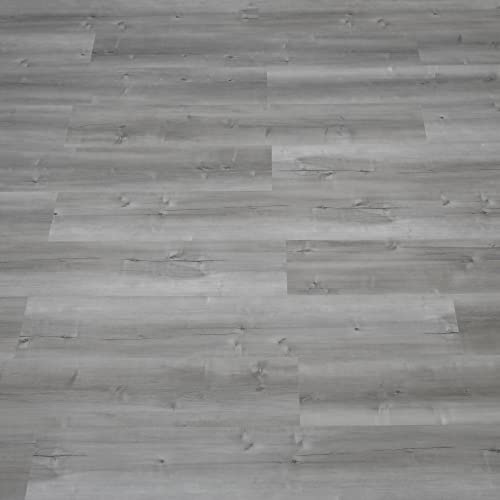 PVC Bodenbelag Selbstklebend Vinylboden Selbstklebende Fliesen Vinyl Holzoptik Bodenaufkleber Wasserdicht Verschleißfest für Küche Wohnzimmer Badezimmer Grau Holz 15X90 cm 18pcs von NUFLR