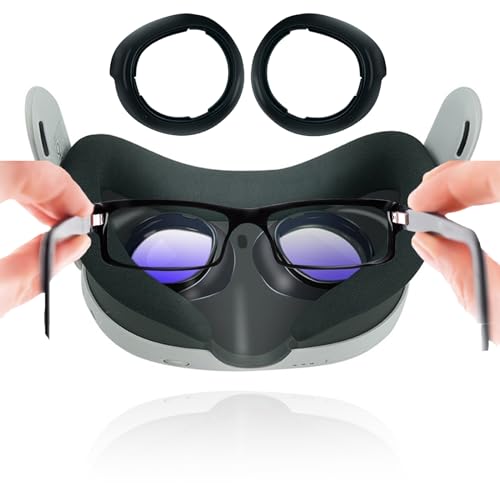 NUHFUFA 1 Set Brillenabstandshalter Kompatibel mit Quest 3, VR Brillenglas-Schutzrahmen LDPE Anti-Kratz-Ring mit Aufbewahrungsbox zum Schutz von VR-Headset-Brillen für Quest 3 Lens Protector Zubehör von NUHFUFA