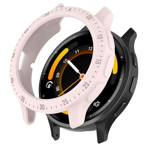 NUHFUFA Half-Wrap Skelett abgestufte Rüstung Uhrengehäuse für Garmin Venu 3, leichte wasserdichte Schutzhülle für Smartwatch-Zubehör (Pink) von NUHFUFA