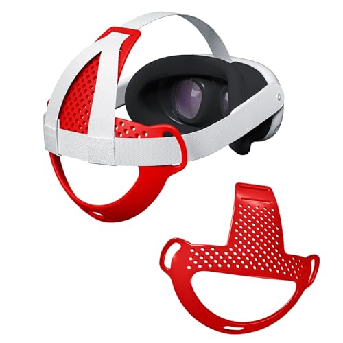 NUHFUFA Kopfstützkissen Kompatibel mit Quest 3, VR-Headset Bequem Kopf-Rückenmatte für Elite Strap Leichtes und rutschfestes Zubehör für VR-Spiele(Rot) von NUHFUFA