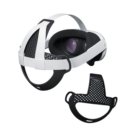 NUHFUFA Kopfstützkissen Kompatibel mit Quest 3, VR-Headset Bequem Kopf-Rückenmatte für Elite Strap Leichtes und rutschfestes Zubehör für VR-Spiele(Schwarz) von NUHFUFA