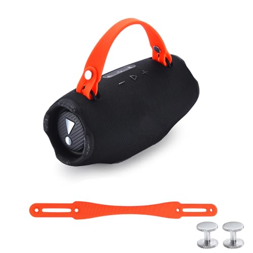NUHFUFA Silikon-Handschlaufe für JBL Xtreme 4/3/2 Lautsprecher, tragbarer Tragegurt mit Aluminiumschrauben, rutschfest und hautfreundlich (Orange) von NUHFUFA