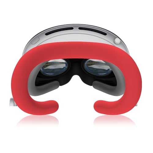 NUHFUFA VR Silikon Gesichtsschnittstelle Face Pad für Vision Pro, weiche Gesichtsabdeckung Kissen Anti-Rutsch waschbar Komfort Skincare Face Pad Maske für Vision Pro Headset(Rot) von NUHFUFA