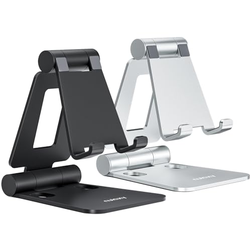 NULAXY 2 Stück Dual Faltbarer Handy Ständer: Verstellbar Handy Halterung Halter für Schreibtisch, Kompatibel mit iPhone 16 15 14 13 12 11 Pro Max Xs Xr X, Huawei, Galaxy, alle Handys, Schwarz & Silber NULAXY 2 Stück Dual Faltbarer Handy Ständer: Verstellbar Handy Halterung Halter für Schreibtisch, Kompatibel mit iPhone 16 15 14 13 12 11 Pro Max Xs Xr X, Huawei, Galaxy, alle Handys, Schwarz & Silber von NULAXY