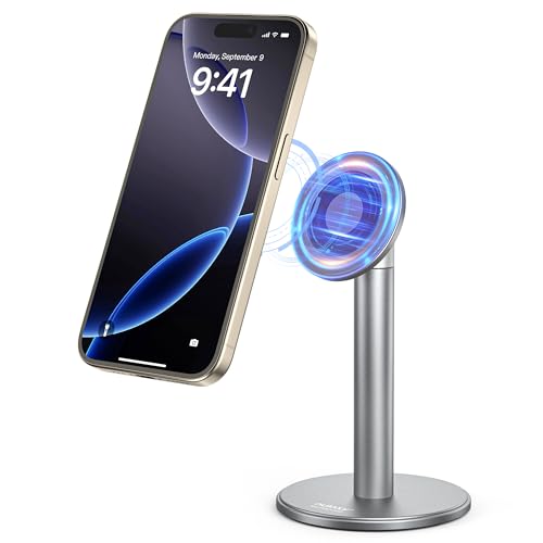 NULAXY 4X Magnetischer Handyständer aus Vollaluminium, 360 Drehbarer Telefonständer für den Schreibtisch mit 2 Metallringen, Verstellbarer Telefonhalter,Kompatibel mit Allen Handys,MagSafe-Hülle,Grau NULAXY 4X Magnetischer Handyständer aus Vollaluminium, 360 Drehbarer Telefonständer für den Schreibtisch mit 2 Metallringen, Verstellbarer Telefonhalter,Kompatibel mit Allen Handys,MagSafe-Hülle,Grau von NULAXY