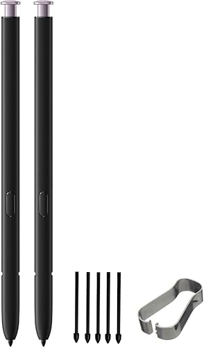 2 x Galaxy S23 Ultra Stylus S Pen Ersatz für Samsung Galaxy S23 Ultra (ohne Bluetooth) + Tibs/Spitzen (Lavendel) von NULEJA