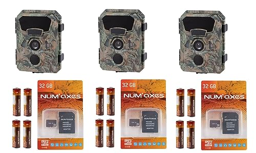Pack X 3 Packs Trail Camera PIE1066 + Batteries (x4) + 32 GB SD Card von NUM'AXES