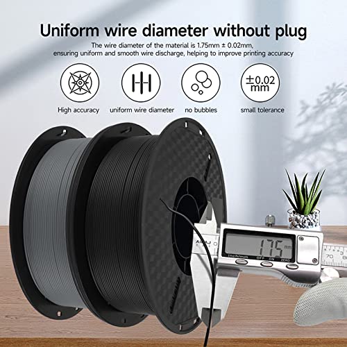 3D-Drucker HS-PLA-Filament 1 kg 1,75 mm hoher Flüssigkeit 3D-Druckmaterial Abbaubares ökofreundliches Spulen Genauigkeit +/- 0,02 mm Standard 1 Roll Weiß (Black) von NUMNBE