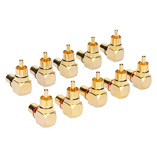 NUMNBE 10pcs Winkeladapter männlich zu weiblich Kupfer vergoldet 90 Grad L Typ Adapter Stecker für AV-Receiver DVD-Player NUMNBE 10pcs Winkeladapter männlich zu weiblich Kupfer vergoldet 90 Grad L Typ Adapter Stecker für AV-Receiver DVD-Player von NUMNBE