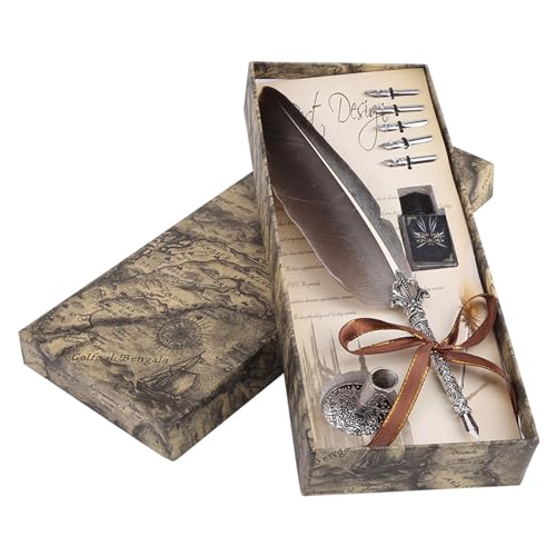 NUMNBE ENGLEISCH KALLIGRAPHIE FEDER DINT FEDERKI FEDER SCHREIBTINSELT GESCHENKBOX MIT 5 KIBSEN (Black) von NUMNBE