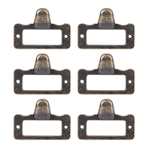 Numnbe 6pcs Bronze -Etikett Pulls Frame -Handle -Datei -Name -Kartenhalterschrank Ziehen von NUMNBE