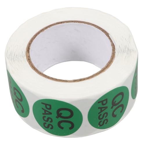 NUOBESTY 1 Rolle Aufkleber Mit Qualitätsprüfetikett Wartungsaufkleber Tester-aufkleber Bestandsaufkleber Runde Qc-etikettenaufkleber Green Aufkleber Aus Kupferpapier von NUOBESTY