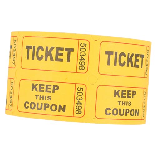 NUOBESTY 1 Rolle Los Tickets Veranstaltungstickets geburtstagskarten -Ticketrolle Partykarten Tickets für die Tombola der Veranstaltung doppeltes Offsetpapier Yellow von NUOBESTY