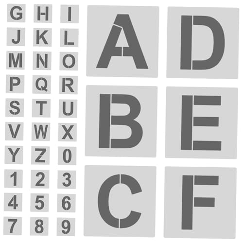NUOBESTY 1 Satz Vorlage Für Englisches Alphabet Bastelschablonen Buchstaben Aus Pappmaché Wandhandwerksschablonen Rock Art -schablonen Projektbriefe Schriftenschablonen Weiß Das Haustier von NUOBESTY