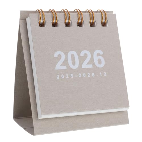 NUOBESTY 1 Stück Mini-Tischkalender 2025–2026 Kleiner Tischkalender Zum Aufklappen Für Die Tägliche Planung Zu Hause Und Im Büro Grau NUOBESTY 1 Stück Mini-Tischkalender 2025–2026 Kleiner Tischkalender Zum Aufklappen Für Die Tägliche Planung Zu Hause Und Im Büro Grau von NUOBESTY