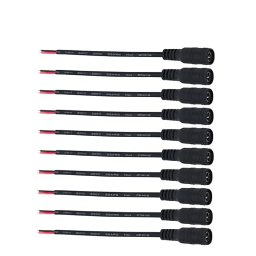 NUOBESTY 10 Stück Adapterkabel stoßverbinder 12-V-Pigtail-Kabel Stromanschluss Klinkenstecker Black von NUOBESTY