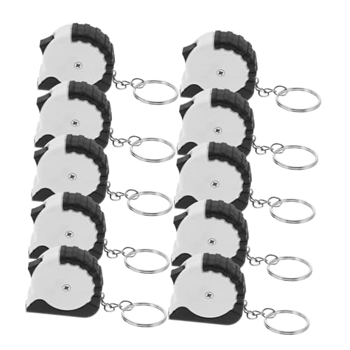 NUOBESTY 10 Stück Stahlband mini maßband schlüsselanhänger kleines Messband Maßband Mini Mini-Einziehband metrisches Maßband Mini-Maßbänder Keychain -Bandmaß Keychain -Messband Abs Weiß von NUOBESTY