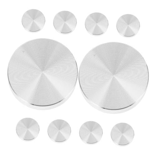 NUOBESTY 10 Stücke Runde Aluminium Kuchen Aluminium Runde Platte Aluminium Disc Runde Metall Platte Glas Tisch Hardware Silber Aluminium Legierung von NUOBESTY