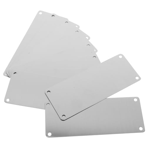 NUOBESTY 10St Schild aus Edelstahl Zaunschilderrohlinge leere Metallplatten Embleme DIY Türschild Türversorgung gewidmet Edelstahlplatte Rostfreier Stahl Türverkleidung von NUOBESTY