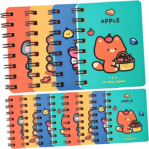 NUOBESTY 12-teiliger Taschennotizblock Notizbuch Mit Cartoon-tiermotiv Spiral-notizblock Ideal Für Business Konferenzen Meetings von NUOBESTY