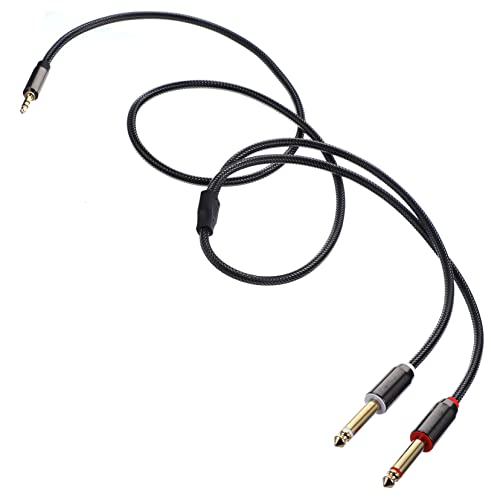 NUOBESTY 1M Trs Zu Ts Audiokabel Splitter Kompatibel Mit CD Player Lautsprechern Audiosystemen Stabiler Sound von NUOBESTY