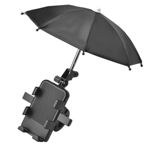 NUOBESTY 1Satz Fahrrad Handyhalter mit Regenschirm Verstellbarer Lenkerhalter für Smartphones Robustes Design für MTB Navigation Outdoor Aktivitäten von NUOBESTY