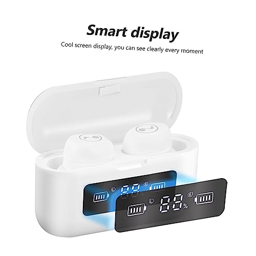 NUOBESTY 1Stück Wasserdichter Drahtloser Ohrhörer Mit Geräuschreduzierung Intelligenter Bildschirmanzeige Für Home Office Outdoor Aktivitäten Weißes Notenmuster von NUOBESTY