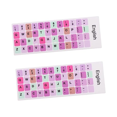 NUOBESTY 2 Bögen Tastaturaufkleber Für Laptops Ersatz Für Weiße Tastaturen Dekorative Tastaturen Universelle Tastaturabdeckung Aufkleber Farbe Schwarzer Hintergrund von NUOBESTY