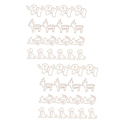 NUOBESTY 2 Sätze Katze Büroklammer Papier Mini Schreibwaren Planke Ordner Rosegoldene Büroklammern Tierförmige Büroklammern Lesezeichenclip in Tierform Büroklammern Aus Metall 40 Stück * 2 von NUOBESTY