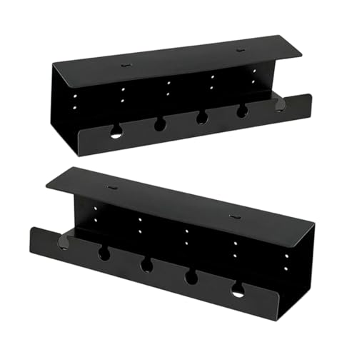 NUOBESTY 2 Stück Anschlussschild Lagerregal Tischklemme Regal Kabelmanagement Kabelorganisator Unter Dem Schreibtisch Kabel-Organizer Schreibtisch P.s Black von NUOBESTY