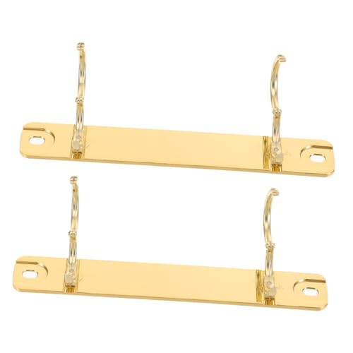 NUOBESTY 2 Stück Binderverschluss Diy -bindung Heftklammern Aus Metall Kleine Heftklammern Binderücken Für Lose Blätter Ringclip Für Notizbücher Buchbinderinge Zinklegierung Golden von NUOBESTY