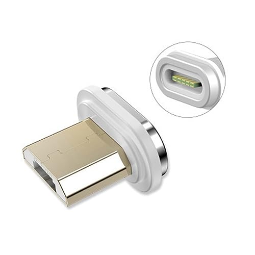 NUOBESTY 2 Stück -Ladedatenkabelanschluss Ladegeräte USB echt Schnellladekopf magnetischer Ladekabelkopf Magnetkopf Weiß von NUOBESTY