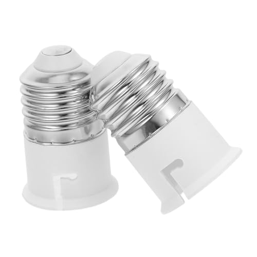 NUOBESTY 2 Stück Lampenadapter E zu B Adapter Lampenfassung Adapter B Fassung Adapter Buchse Adapter für Buckelpisten Anhänger Glühbirnenverlängerung Mogul-zu-Medium-Basis-Adapter pbt Weiß von NUOBESTY