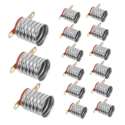 NUOBESTY 20 Stück E10-Lampenfassung klein schrauben Steckdosen Buchse Lampenfassung mit Schraubsockel Beleuchtungszubehör selber machen Mini-Glühbirne und Fassung Silver von NUOBESTY