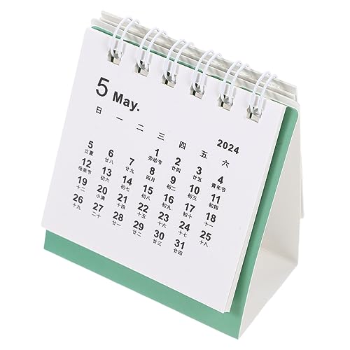NUOBESTY 2023 2024 Akademischer Kalender Memo-kalender Planungskalender 2024 Desktop-kalender Standkalender 2024 Tischkalender Dekorativer Mini-kalender Papier Schreibtisch Büro Geschenk von NUOBESTY