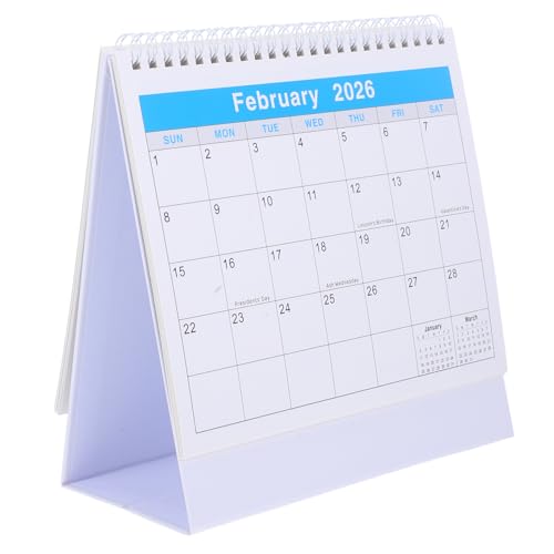 NUOBESTY 2026 Taiwanesischer Kalender Business-stehkalender Monatsplaner Kalender Akademischer Kalender Organisatorplaner Desktop-kalender Schreibtischkalender Planungskalender Papier Blue von NUOBESTY