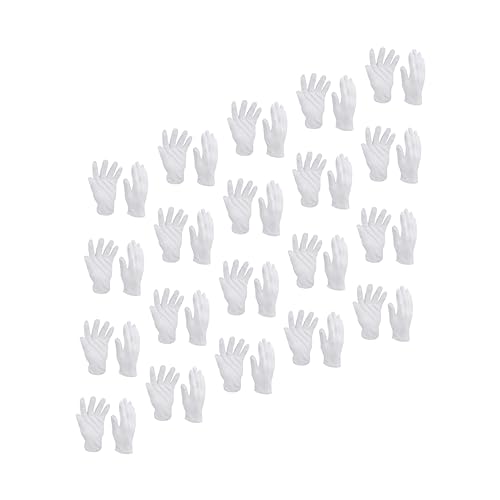 NUOBESTY 24 Paare Reine Baumwollarbeitshandschuhe Handschutzhandschuhe Handschuhe grillen grillhandschuhe Handschuhe für Etikette-Aufführungen Sicherheitshandschuhe Weiß von NUOBESTY