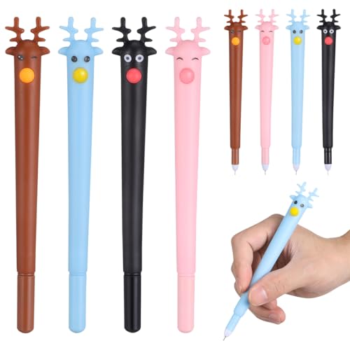 NUOBESTY 24Pcs Tintenstifte Weihnachten Hirsch Form Kugelschreiber 0.5Mm Student Schreibstift FüR BüRo Schule Briefpapier Geschenk von NUOBESTY